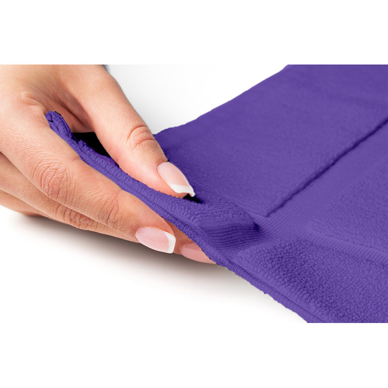 Tapis de bain 100% coton 1350 g / m² pour plancher de salle de bain, Mauve, L 34 po x L 20 po