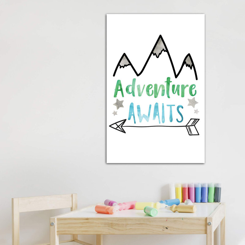 " Adventure Awaits ", 40" H x 26" W x 1.5" D, Wrapped Canvas, No Mat