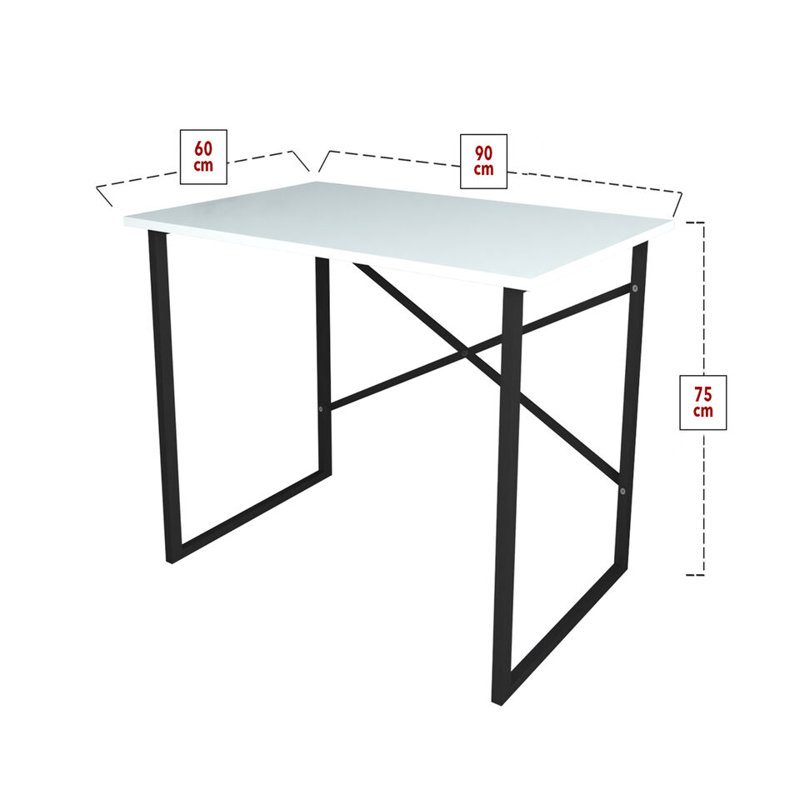 Aistis Rectangle 90cm L Computer Table, White