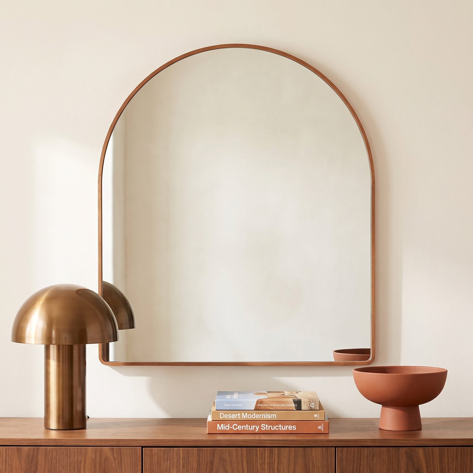 Strophe Solid Wood Arch Wall Mirror