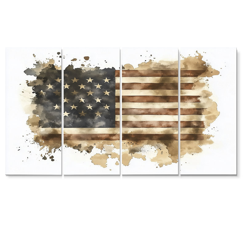 Dorival - États-Unis, art mural - art mural traditionnel, toile 4 pièces, H 32 po x l 64 po