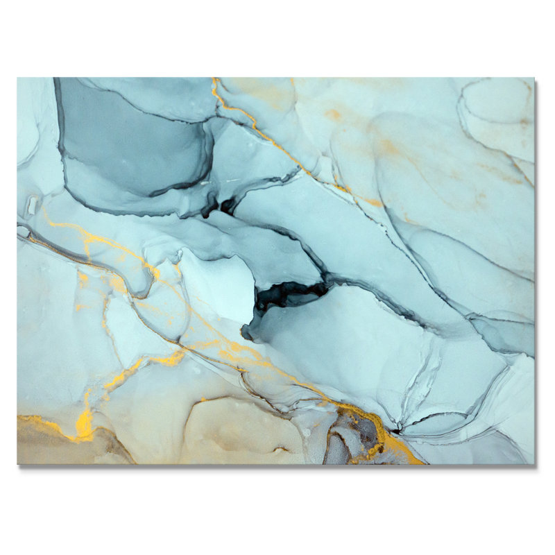 «Golden Turquoise», art mural sur toile Glam, H 24 po x l 36 po x P 1 po, Toile tendue