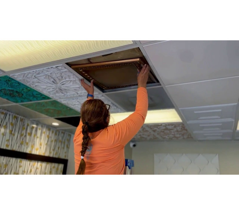 Cambridge 2' x 2' Aged Copper PVC Ceiling Tile Set