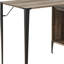 Bureau rustique en chêne de 122 cm (48 po), accents noirs, finition grise élégante, idéal pour la maison et le bureau, espace généreux pour les jambes.