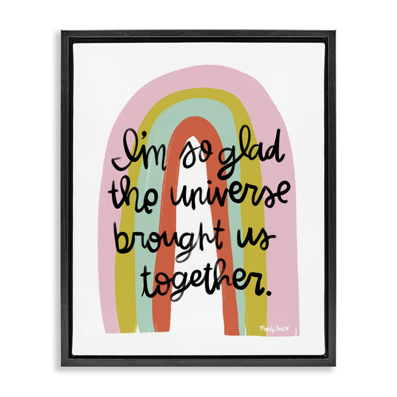 Cadre flottant «Universal Us Us Together», design par Mandy Ford Art + Illustration, Cadre flottant noir de jais