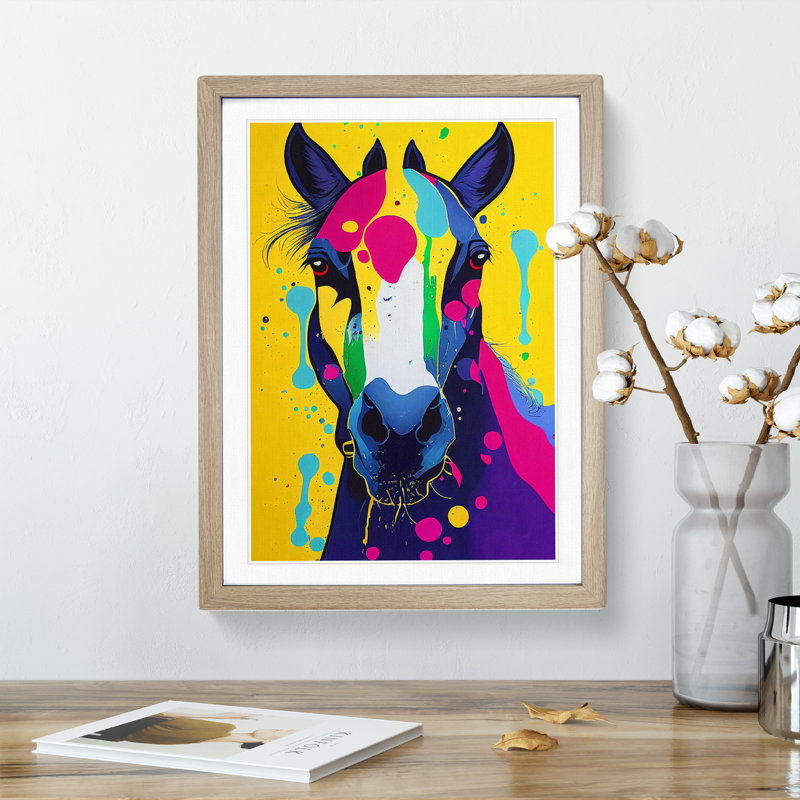 Horse No.4 - Framed Print, 64cm H x 46cm W x 2cm D, Oak