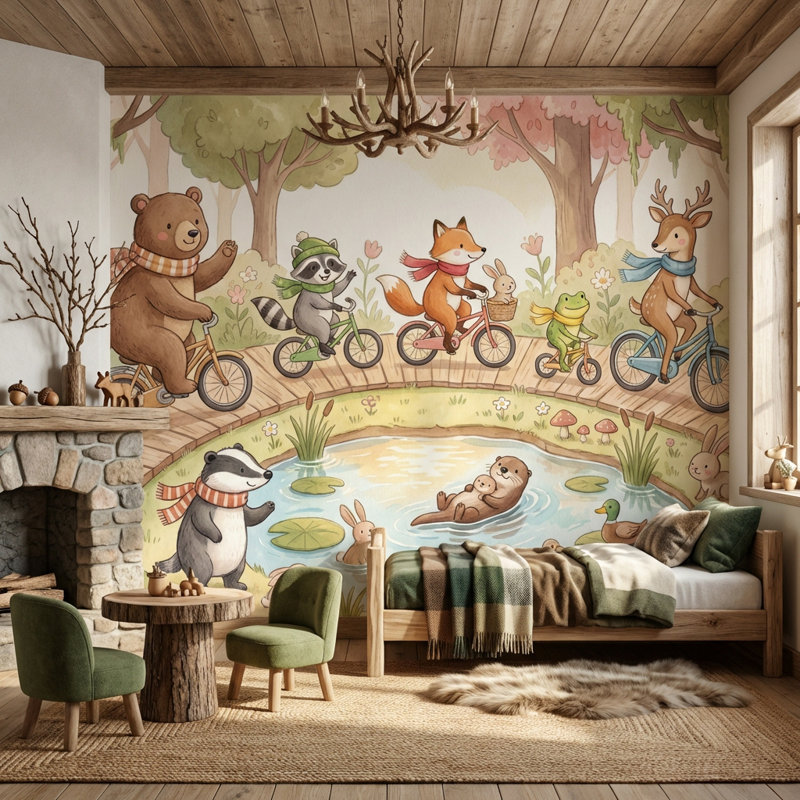 Papier peint nature fantaisiste, animaux fantaisistes, Non-Woven Nonpasted, 160"x108"