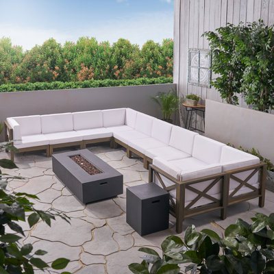 Heidi 10 - Person Modular Patio Conversation Set with Cushions