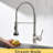 Kitchen Faucet With Pull Down , Brushed Nickel, Single Lever Handle, Contemporary For And Bathroom Sinks Nickel Lever, Ceramic Filled,
