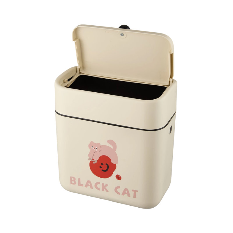 PP；ABS Kitchen Trash Can, Cream