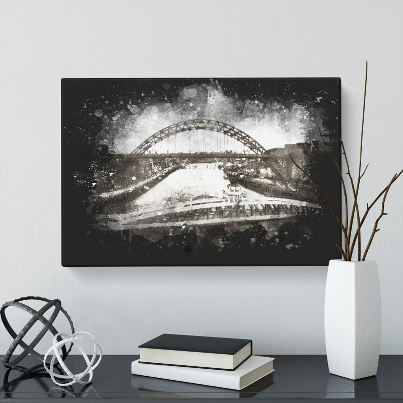 Tyne Bridge Linking Newcastle - Wrapped Canvas, 50cm H x 76cm W x 3cm D