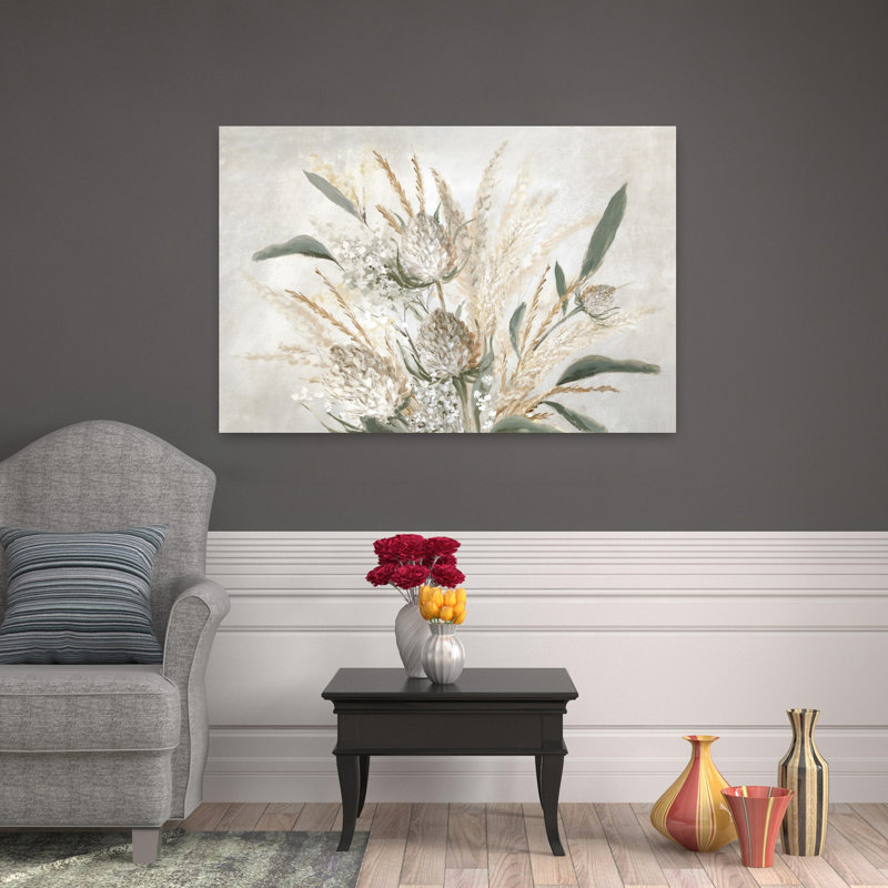 Juno, délicat, art floral de paysage biologique serein, H 32 po x l 48 po