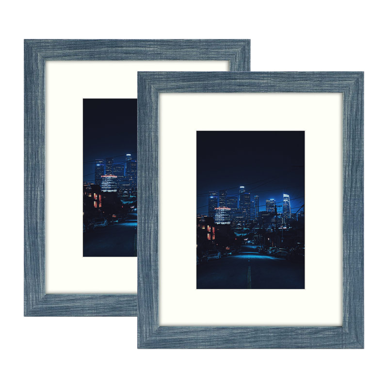 Cadre photo Dreketi, Bleu, 8 pi x 10 po emmêlé à 5 po x 7 po