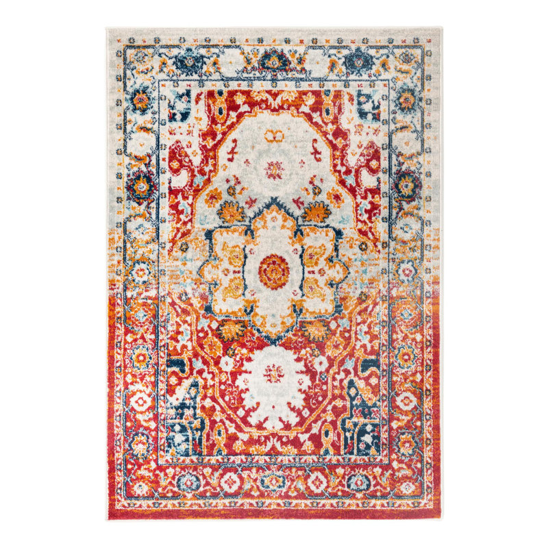 Hagedorn Oriental Area Rug, Rectangle 6' x 9', Red