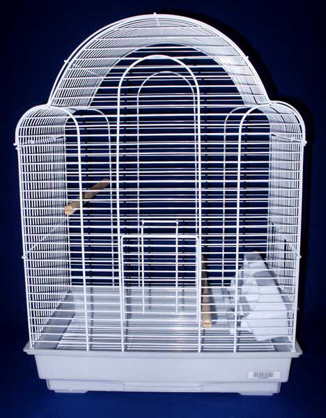 Cage à oiseau à plateau coquille Olvera, blanc