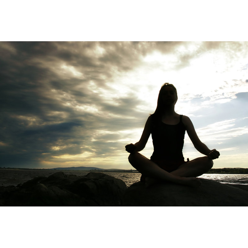 Woman Meditating by Lisegagne - No Frame Print on Canvas, 30cm H x 46cm W