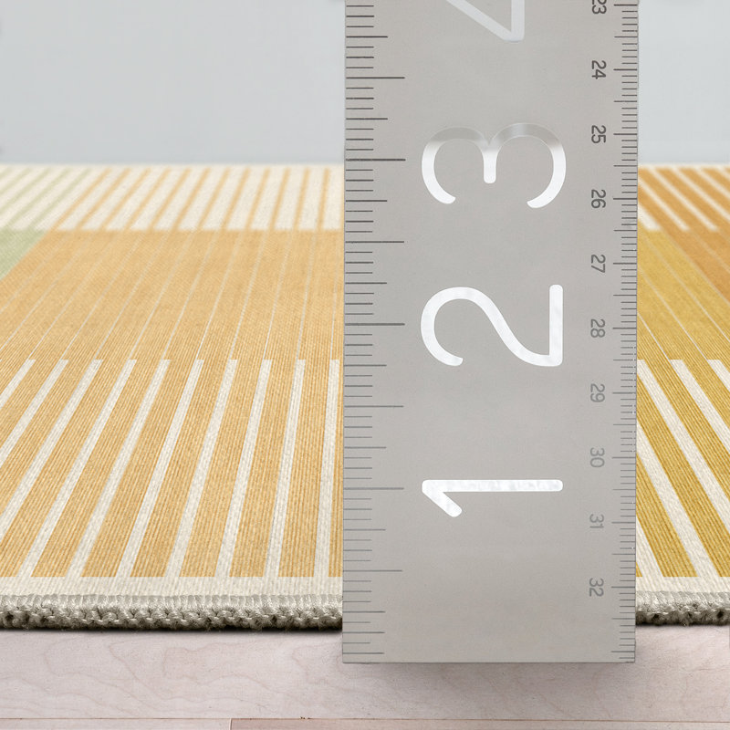 Tapis tissé à plat jaune Kehr Modern, Rectangle 7 pi 3 po x 5 pi 3 po
