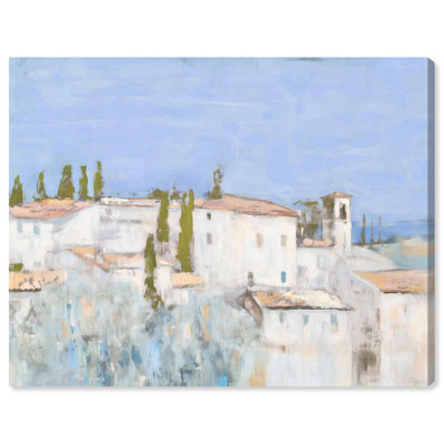 European Town Canvas Vintage Landscape by Art Remedy