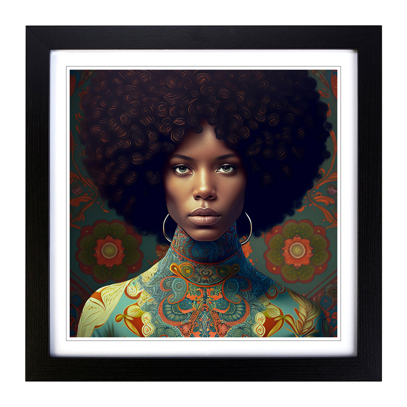 Single Picture Frame Print on Wood, Black Framed