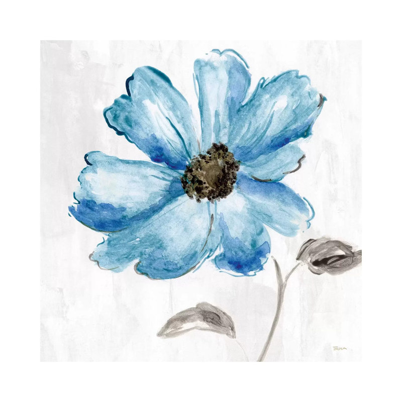 Blue Floral by Katrina Craven - Wrapped Canvas Gallery-Wrapped Canvas Giclée, 45.72 cm H x 45.72 cm W