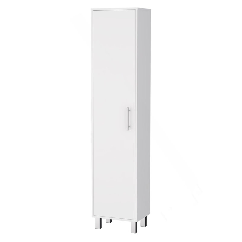 Armoire de rangement haute à 1 porte et 5 tablettes Andrews - blanc