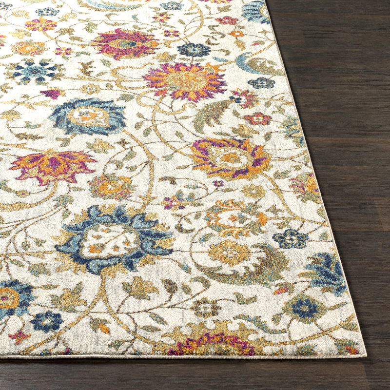 Modern Shaggy Rug, Floral Easy to Clean Rug For Living Room, Dining Room, Bedroom, Kitchen, Rectangle 160 x 220 cm