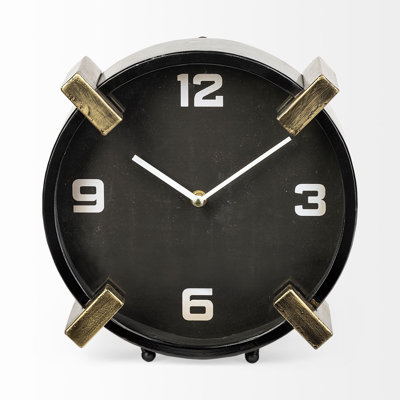 Glam Quartz movement / Crystal Clock in Black and Gold