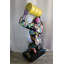 Statue géante en gorille tenant un tonneau 28 po x 21 po x H 83 po
