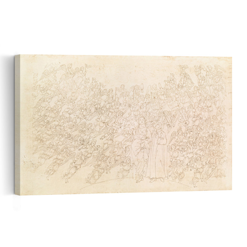 Dante And Beatrice, From Dantes `Divine Comedy, C.1480 Abstract Contemporary Wall Art Print, 40.64cm H x 60.96cm W
