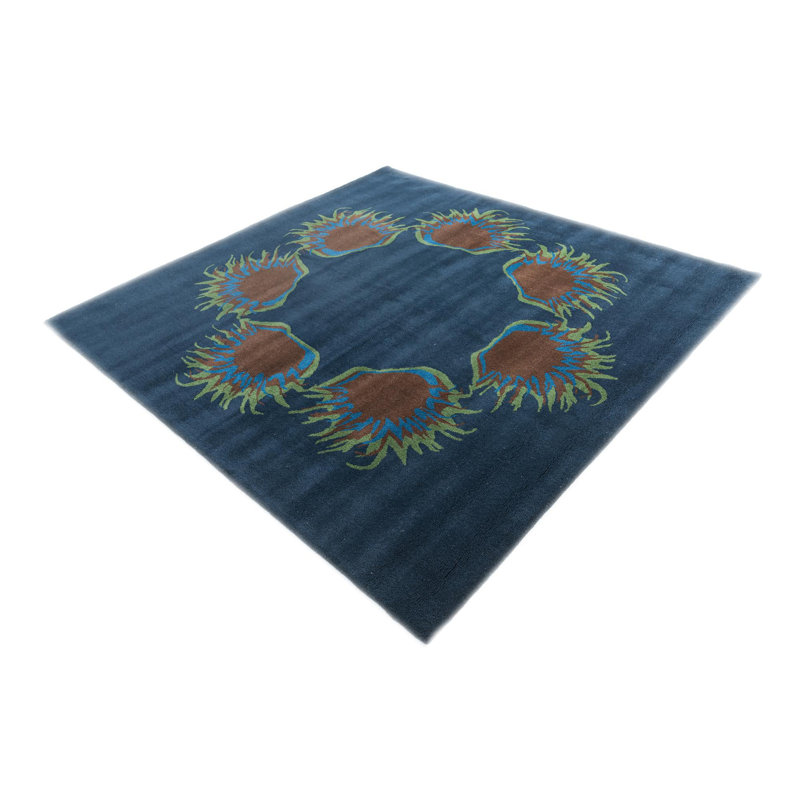 Tapis carré bleu marine Mullan
