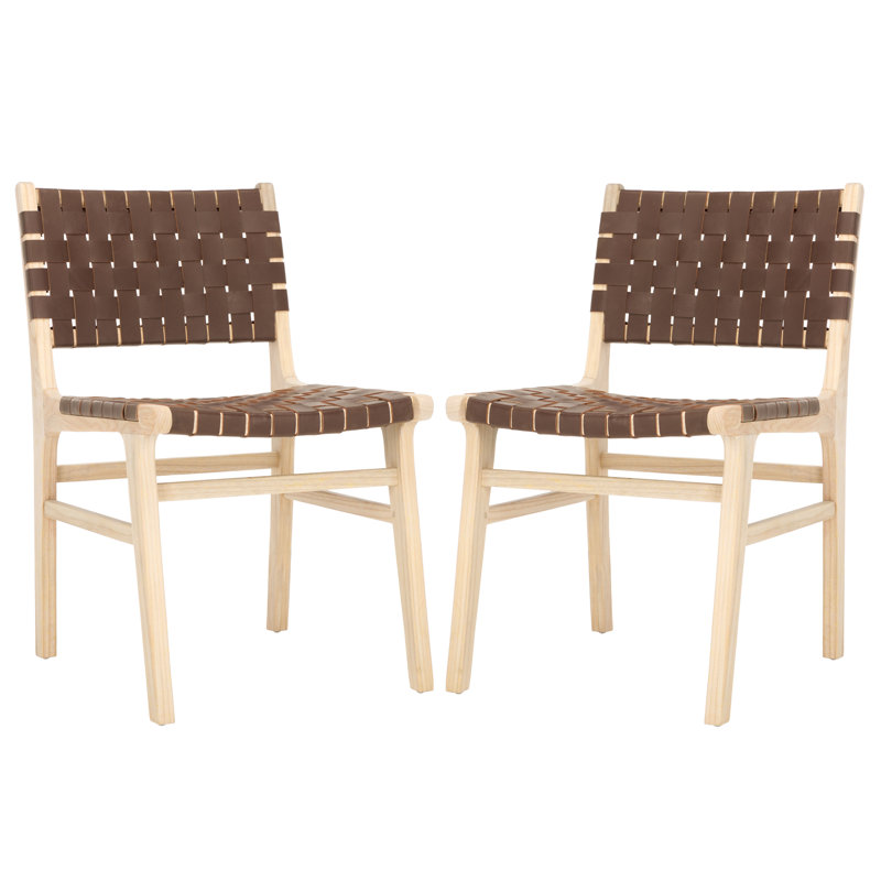 Chaise d'appoint en cuir Alston, Cognac / naturel clair