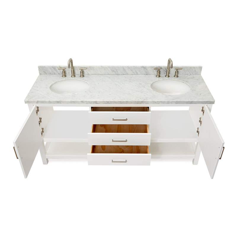 Bayhill 73'' W Double Vanity, Gray, Oval