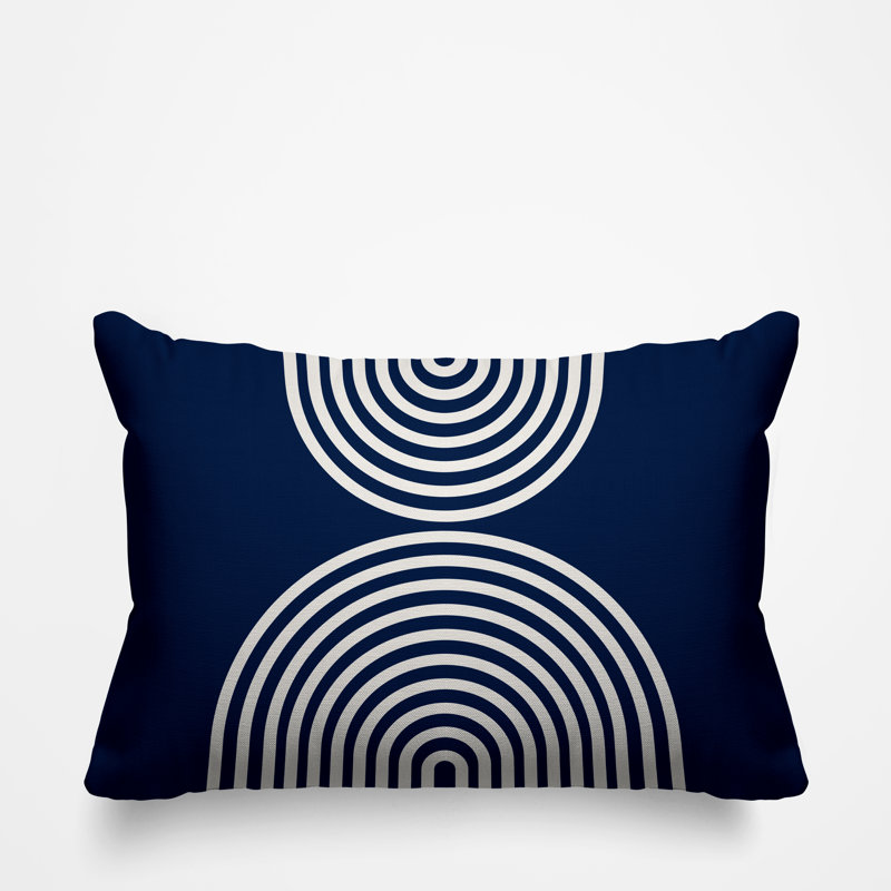 Coussin décoratif intérieur / extérieur Hali, Bleu marine