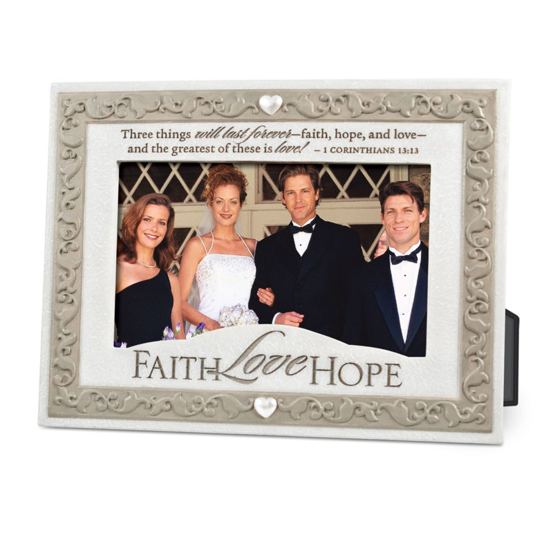 Cadre photo blanc Faith Hope Love
