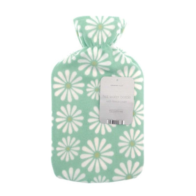 Printed Fleece Mint Green Daisies Hot Water Bottle