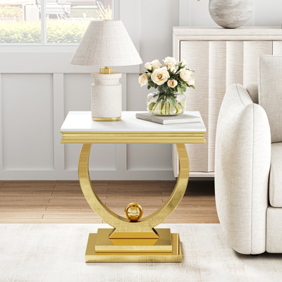 Ensemble de tables de bout en verre 2 pièces Blum, plateaux en verre trempé de 10 mm et bases en acier inoxydable poli miroir, tables d'appoint de 22,83 po pour le salon et la chambre à coucher