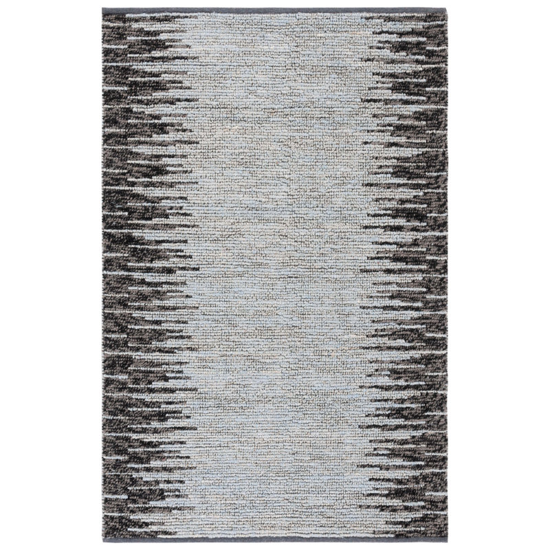 Tapis abstrait en jute / laine tissé à la main Simeko, Rectangle 3 pi x 5 pi