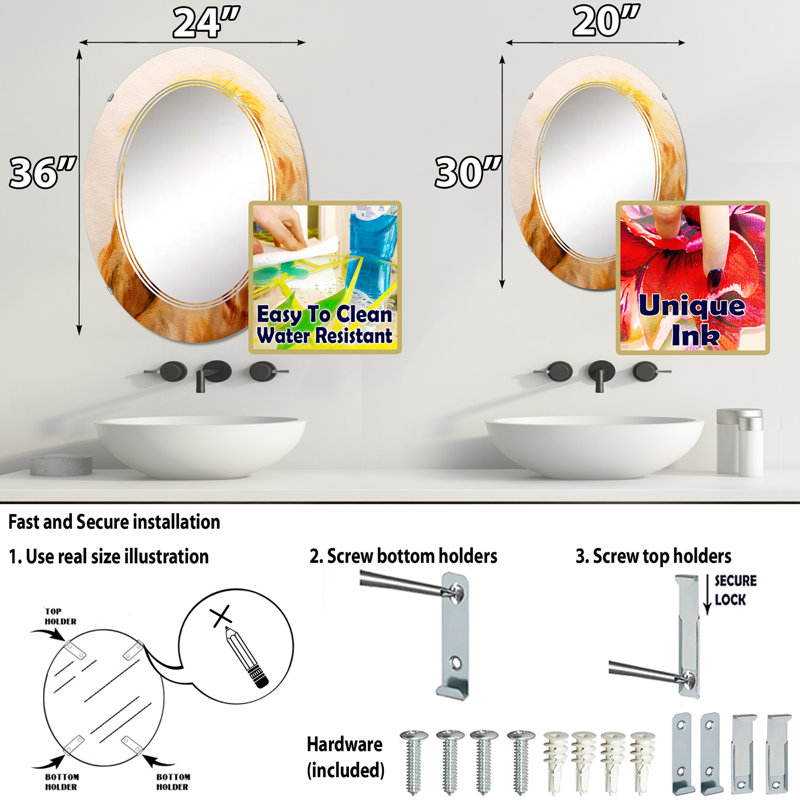 Miroir de salle de bain sans cadre, 30 po x 20 po