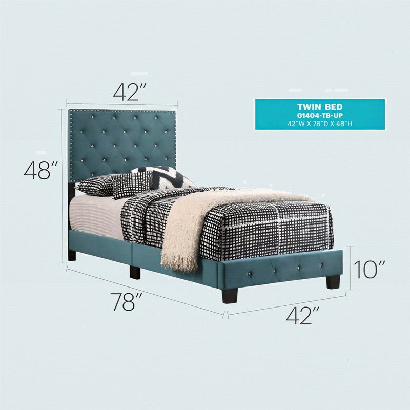 Charming Twin Bed In Refreshing Hue