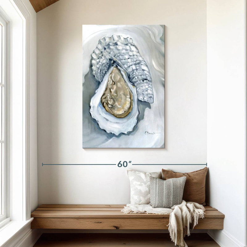 Brampt Oysters Close Up I White, 45" H x 30" W