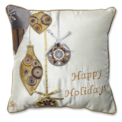 Coussin décoratif à imprimé ornements de Fêtes