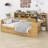 Wooden Daybed With Storage Shelves, Multi-Functional Bed With Two Storage Drawers And Study Desk-104039061