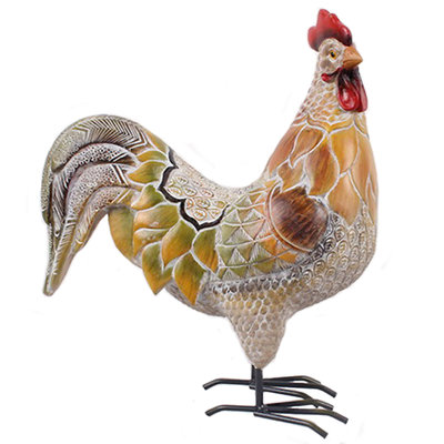 État du grand coq en résine Analissa