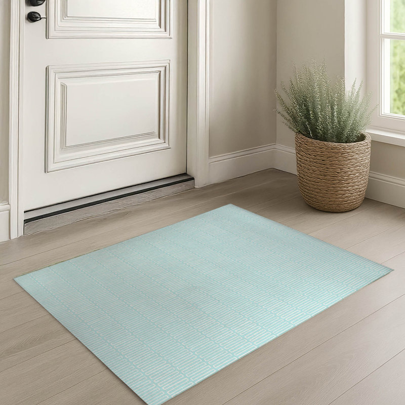 Block Maze Slate Blue Indoor Doormat, Bleu clair, L 36 po x L 60 po