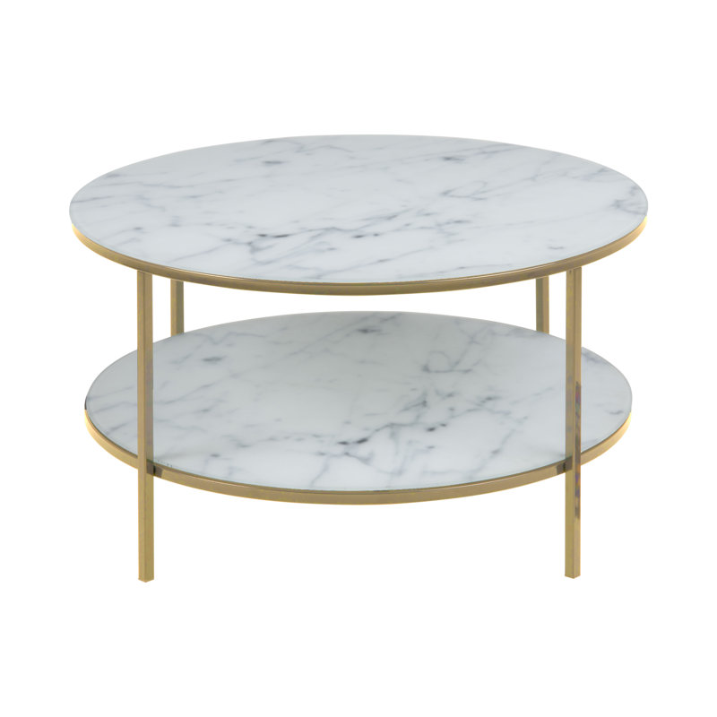 Bonilla Four Leg Coffee Table with Storage, Gold