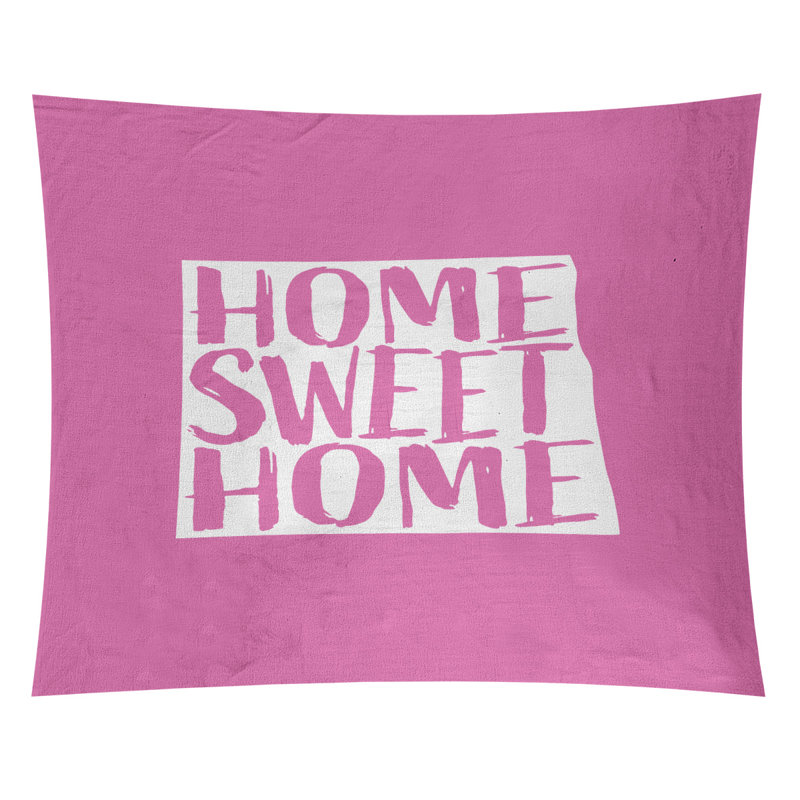 Tapisserie Home Sweet North Dakota, H 80 po x l 68 po, Rose