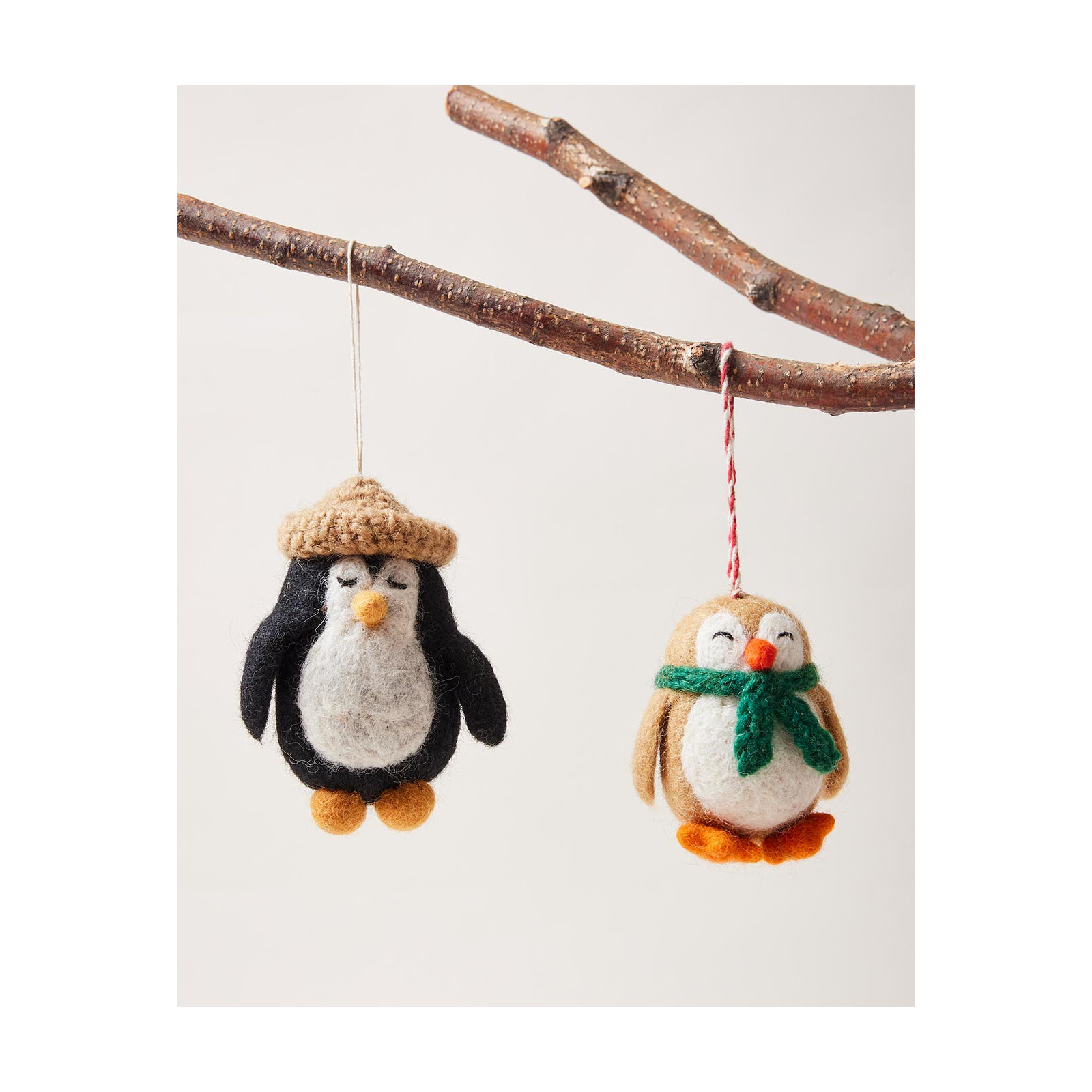Felted Festive Penguin Ornament - Perry Penguin