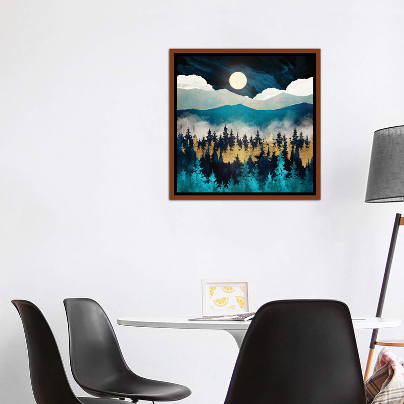 Brume du soir - imprimé, Cadre flottant brun, H 37 po x l 37 po x P 1,5 po