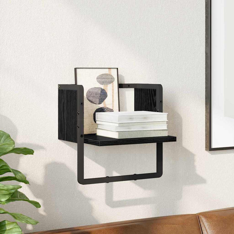 Floating Shelf, 30cm H x 30cm W x 25cm D, Black Oak