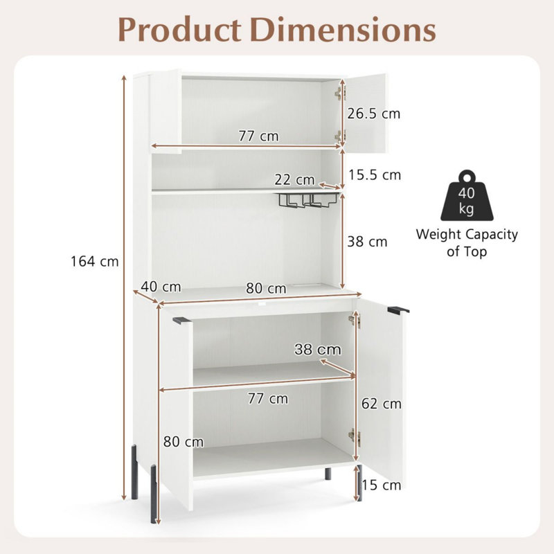 80cm Sideboard, Black